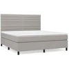 Image de vidaXL Lit boxspring avec matelas gris clair 180x200 cm Tissu