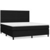 Image de vidaXL Lit boxspring avec matelas noir 180x200 cm Tissu
