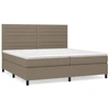 Image de vidaXL Lit boxspring avec matelas Taupe 200x200 cm Tissu