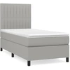 Image de vidaXL Lit boxspring avec matelas gris clair 80x200 cm Tissu