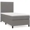Image de vidaXL Lit boxspring avec matelas gris foncé 80x200 cm Tissu