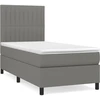 Image de vidaXL Lit boxspring avec matelas gris foncé 90x190 cm Tissu
