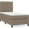 Image de vidaXL Lit boxspring avec matelas Taupe 90x190 cm Tissu