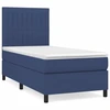 Image de vidaXL Lit boxspring avec matelas bleu 90x190 cm Tissu