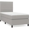 Image de vidaXL Lit boxspring avec matelas gris clair 90x200 cm Tissu