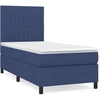 Image de vidaXL Lit boxspring avec matelas bleu 90x200 cm Tissu
