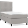 Image de vidaXL Lit boxspring avec matelas gris clair 100x200 cm Tissu