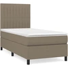 Image de vidaXL Lit boxspring avec matelas Taupe 100x200 cm Tissu