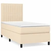 Image de vidaXL Lit boxspring avec matelas Crème 100x200 cm Tissu