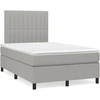 Image de vidaXL Lit boxspring avec matelas gris clair 120x200 cm Tissu