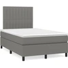 Image de vidaXL Lit boxspring avec matelas gris foncé 120x200 cm Tissu
