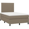 Image de vidaXL Lit Boxspring avec matelas Taupe 120x200 cm Tissu