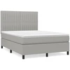 Image de vidaXL Lit boxspring avec matelas gris clair 140x200 cm Tissu