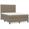 Image de vidaXL Lit boxspring avec matelas Taupe 140x200 cm Tissu