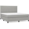 Image de vidaXL Lit boxspring avec matelas gris clair 160x200 cm Tissu