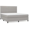 Image de vidaXL Lit boxspring avec matelas gris clair 180x200 cm Tissu