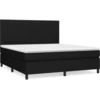 Image de vidaXL Lit boxspring avec matelas noir 180x200 cm Tissu