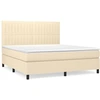 Image de vidaXL Lit boxspring avec matelas Crème 180x200 cm Tissu