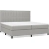 Image de vidaXL Lit boxspring avec matelas gris clair 200x200 cm Tissu