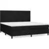 Image de vidaXL Lit boxspring avec matelas noir 200x200 cm tissu