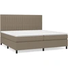 Image de vidaXL Lit boxspring avec matelas Taupe 200x200 cm Tissu