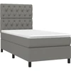Image de vidaXL Lit boxspring avec matelas gris foncé 80x200 cm Tissu
