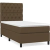 Image de vidaXL Lit boxspring avec matelas brun fonc © 80x200 cm Tissu