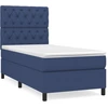 Image de vidaXL Lit boxspring avec matelas bleu 80x200 cm Tissu