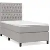 Image de vidaXL Lit boxspring avec matelas gris clair 90x190 cm Tissu