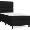 Image de vidaXL Lit boxspring avec matelas noir 90x190 cm Tissu