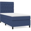 Image de vidaXL Lit boxspring avec matelas bleu 90x200 cm Tissu