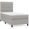 Image de vidaXL Lit boxspring avec matelas gris clair 100x200 cm Tissu