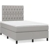 Image de vidaXL Lit boxspring avec matelas gris clair 120x200 cm Tissu
