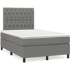 Image de vidaXL Lit boxspring avec matelas gris foncé 120x200 cm Tissu