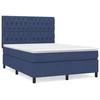 Image de vidaXL Lit boxspring avec matelas bleu 140x190 cm Tissu