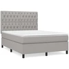 Image de vidaXL Lit boxspring avec matelas gris clair 140x200 cm Tissu