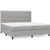 Image de vidaXL Lit boxspring avec matelas gris clair 200x200 cm Tissu