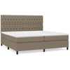 Image de vidaXL Lit boxspring avec matelas Taupe 200x200 cm Tissu