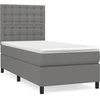 Image de vidaXL Lit boxspring avec matelas gris foncé 80x200 cm Tissu