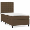 Image de vidaXL Lit boxspring avec matelas brun foncé 80x200 cm Tissu