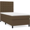 Image de vidaXL Lit boxspring avec matelas brun foncé 90x190 cm Tissu