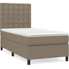 Image de vidaXL Lit boxspring avec matelas Taupe 90x190 cm Tissu