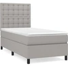 Image de vidaXL Lit boxspring avec matelas gris clair 90x200 cm Tissu