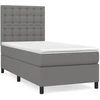 Image de vidaXL Lit boxspring avec matelas gris foncé 90x200 cm Tissu