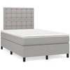 Image de vidaXL Lit boxspring avec matelas gris clair 120x200 cm Tissu