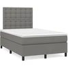Image de vidaXL Lit boxspring avec matelas gris foncé 120x200 cm Tissu