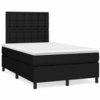 Image de vidaXL Lit boxspring avec matelas noir 120x200 cm Tissu