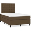 Image de vidaXL Lit boxspring avec matelas brun foncé 120x200 cm Tissu