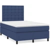 Image de vidaXL Lit boxspring avec matelas bleu 120x200 cm Tissu