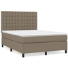 Image de vidaXL Lit boxspring avec matelas Taupe 140x190 cm Tissu